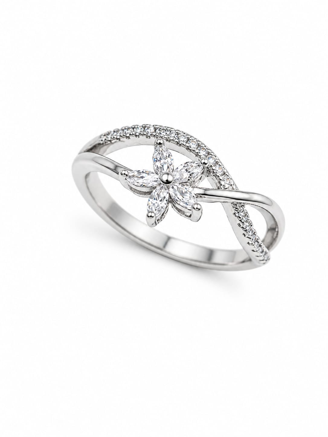 Anillo Flor zirconia
