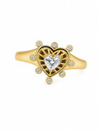 Anillo Corazón Dorado Radiante