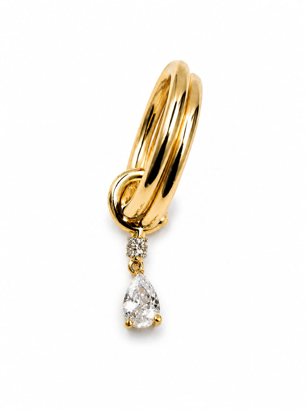 Anillo Doble Aro Gota Triangular