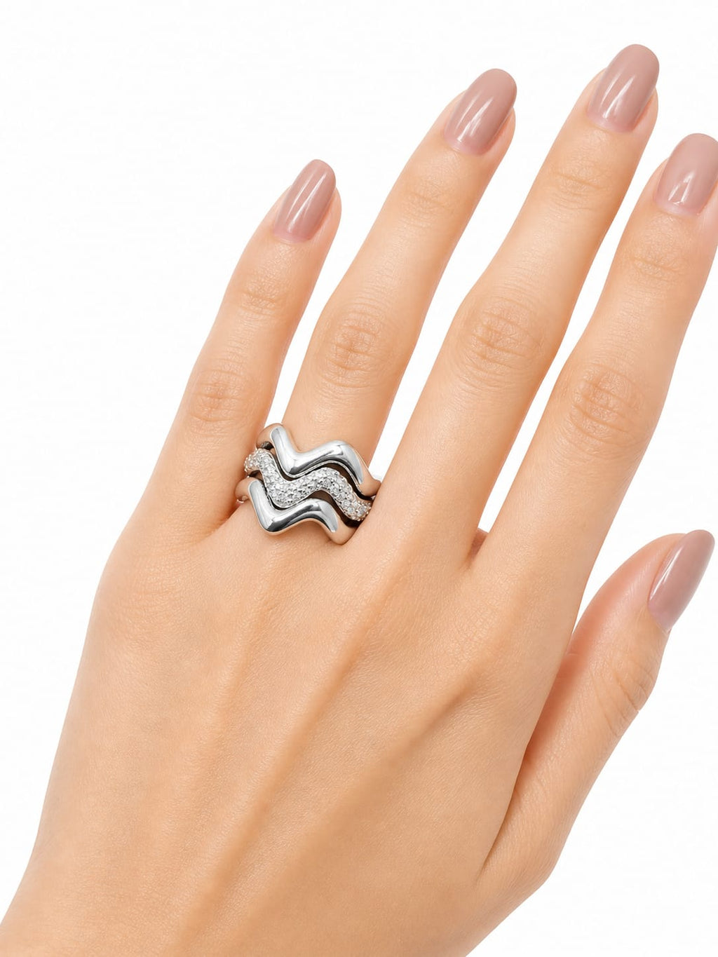 Anillo Ondas Brillantes