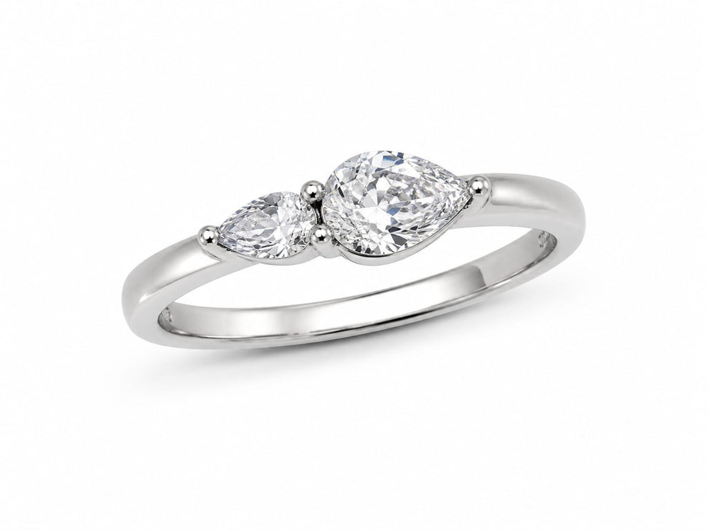 Anillo Doble Gota Brillante
