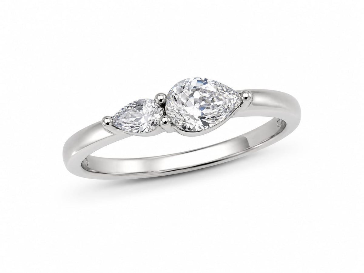 Anillo Doble Gota Brillante
