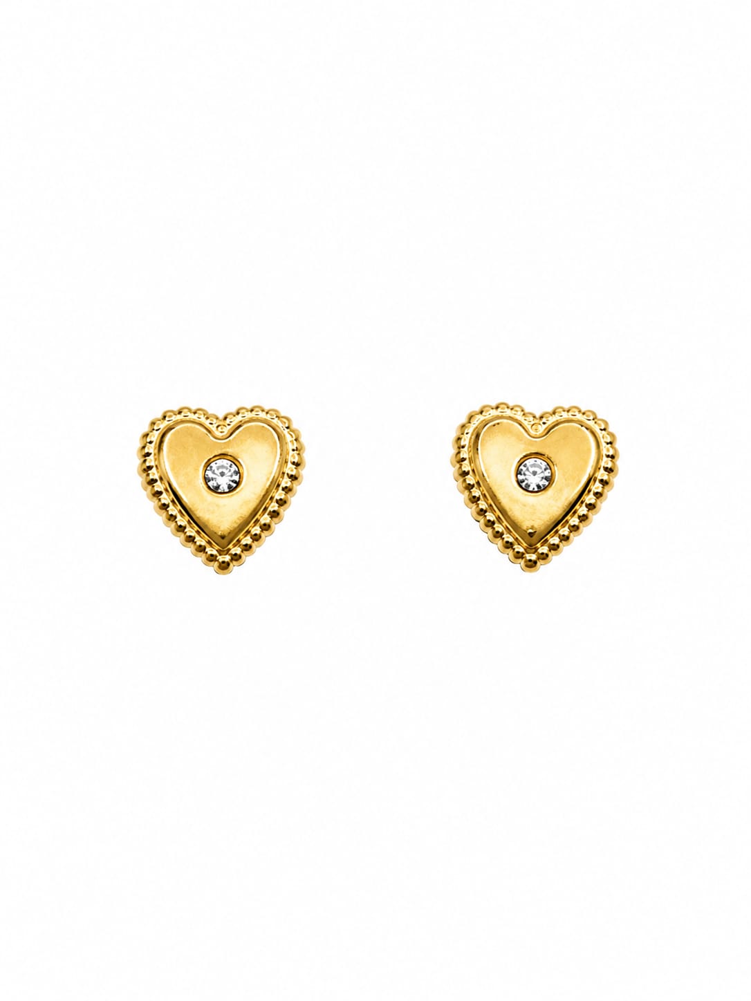 Broquel Corazón con Zirconia al Centro Oro 10k