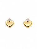 Broquel Corazón con Zirconia Arriba Oro 10k