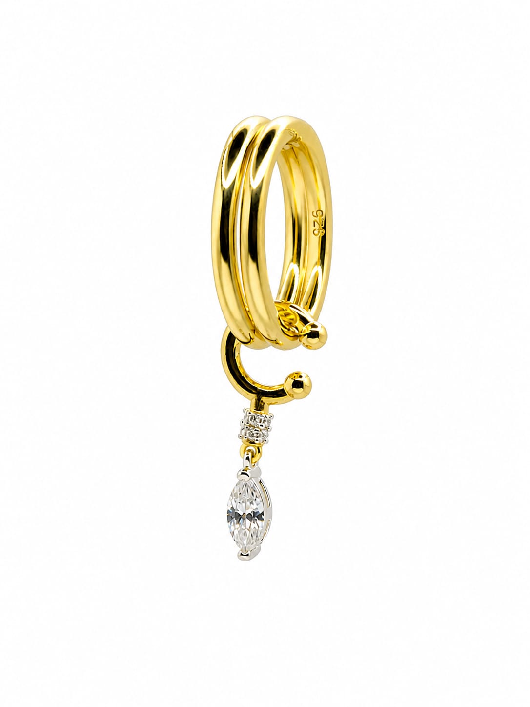 Anillo Doble Dorado con Dije