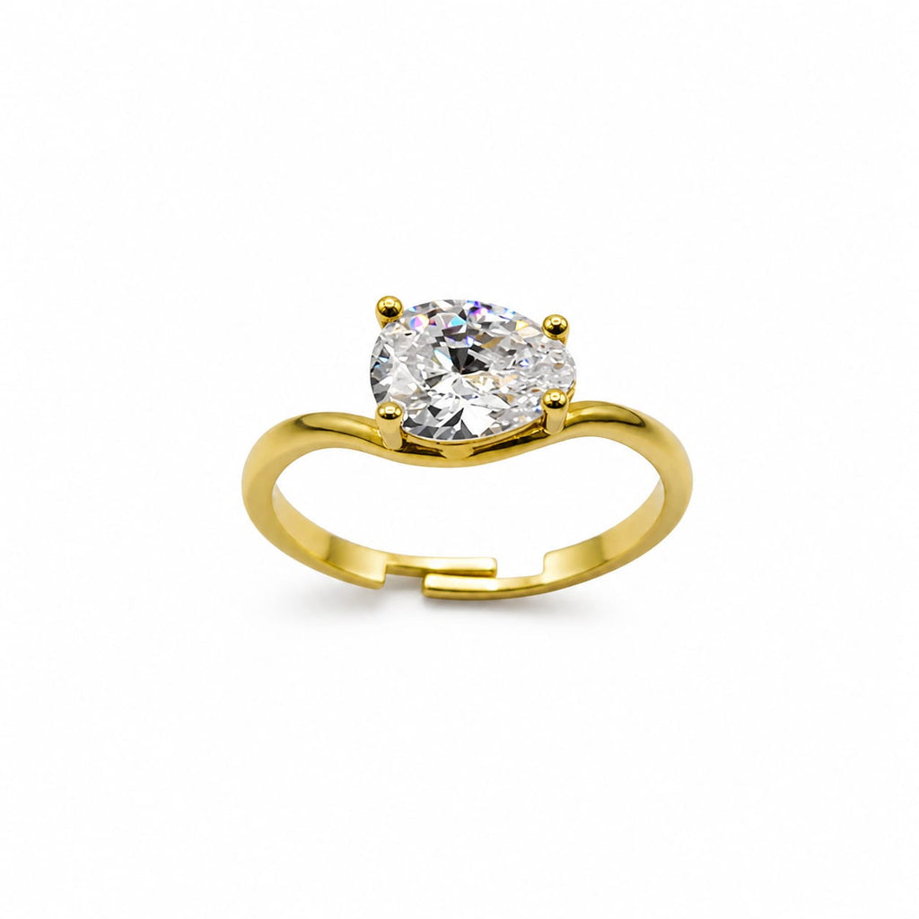 Anillo solitario oval