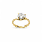 Anillo solitario oval