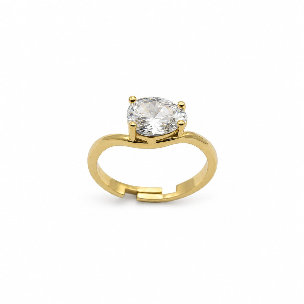 Anillo solitario oval