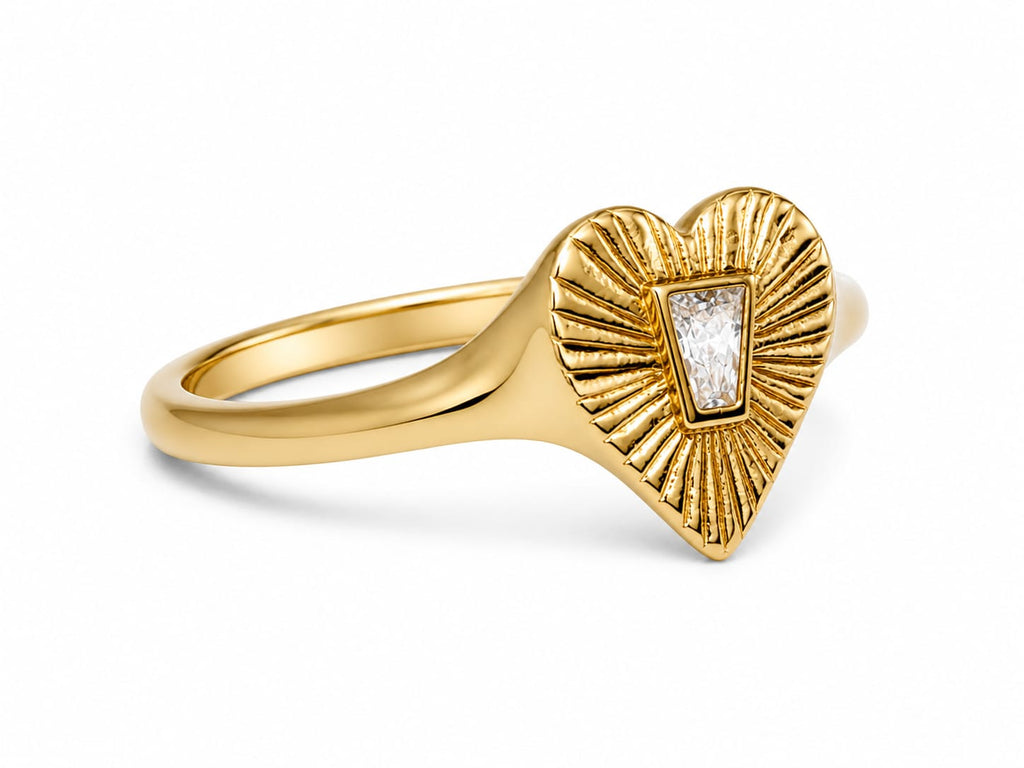 Anillo Corazón Radiante