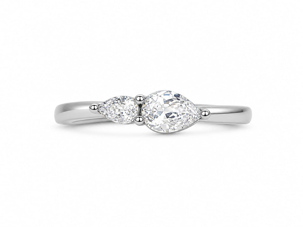 Anillo Doble Gota Brillante