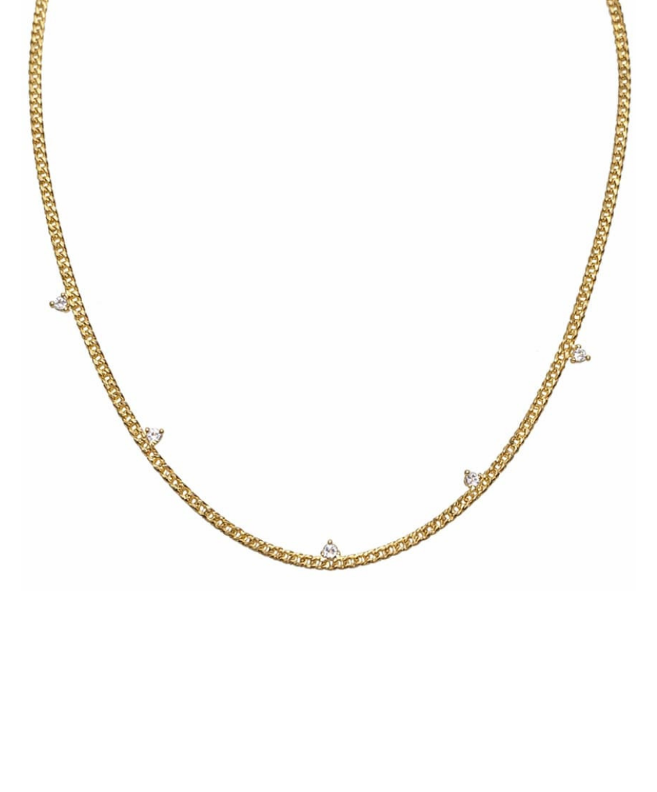 Collar Mini Circonias Triangulares